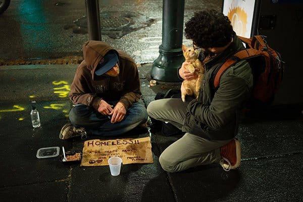 help others smart | man dog homeless