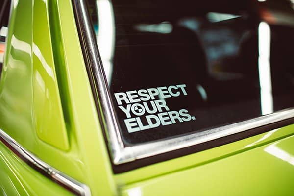 earned respect | respect your elders bumper sticker
