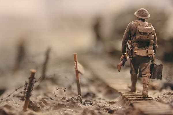 virtuois | soldier walking on tracks