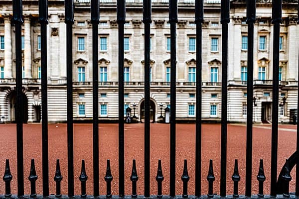 elites ruling & classes | gates outside of a large mansion