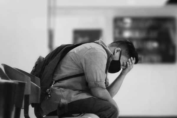 depressed and lost | man in airport