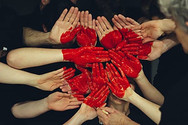 help others | hand formed into heart for love